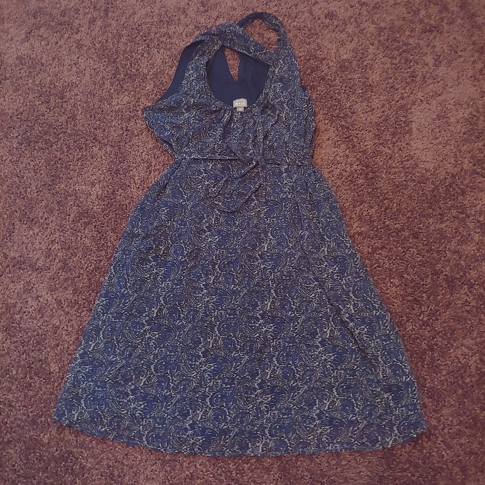 Converse one star blue floral paisley midi dress